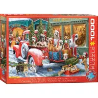Eurographics Weihnachts-Puzzle Hunde Truck 1000 Teile Marcello Corti