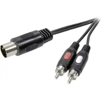 Speaka Cinch/DIN-Anschluss Adapterkabel 2xCinch-Stecker Diodenstecker 5pol (DIN) 1.5 m