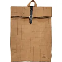 Exacompta 17640E Rucksack 32x44x12cm aus Papier in Lederoptik, Serie Eterneco - Braun geometrische Motive
