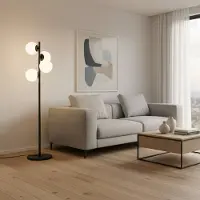 Opviq Stehlampe Faze , schwarz, für Wohn- / Esszimmer, Metall, Stehlampe