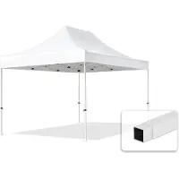 TOOLPORT 3x4,5m Stahl Faltpavillon, ohne Seitenteile, weiß