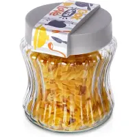 Excellent houseware Vorratsbehälter für Trockenfutter aus Glas und Kunststoff