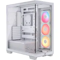 Corsair Midi Tower 3500X LXR LINK TG, Midi Tower, PC, Weiß, ATX, EATX, micro ATX, Mini-ITX, Stahl, Gehärtetes Glas, Gaming