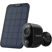 Reolink Argus 3 Ultra+Solar Panel, 4K 8MP Überwachungskamera Außen, 5/2,4 GHz WiFi, Farbnachtsicht, Intelligente Erkennung, 2-Wege-Audio, Schwarz