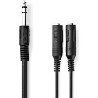 Nedis Stereo-Audiokabel - 6.35 mm Stecker - 2x 6.35 mm Buchse - Vernickelt - 0.20 m - Rund - Box