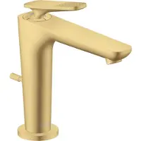 Hansgrohe AXOR Citterio C Einhebel-Waschtischmischer 125, mit CoolStart und Zugstangen-Ablaufgarnitur, Cubic cut, 49031250