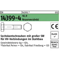 Peiner Sechskantschraube EN 14399-4 M 27 x 200 10.9 feuerverzinkt