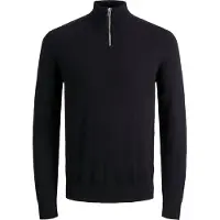 Jack & Jones Herren Emil Strick 1/2 Zip Pullover Schwarz
