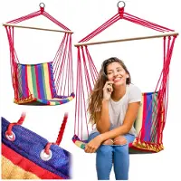 Zolta Hängesessel, Hängeschaukel, Hängestuhl für Garten, Balkon, Wohnzimmer - Hängematte bis zu 120 kg Gelb 50x100 cm