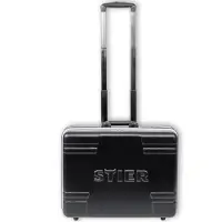 Stier Werkzeugkoffer Trolley leer, robuster Rollkoffer mit ABS-Kunsstoff & Aluminium, Toolbox schwarz mit Rollen inkl. Sicherheitsschlösser, praktische Taschen für Werkzeug