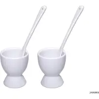 B2X Eierbecher Mit Löffel Weiss 2Er-Set