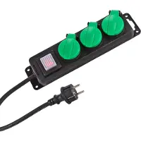 KesTek PROFESSIONAL Steckdosenleiste 3-fach mit Schalter IP44