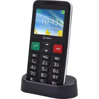 Olympia Senioren-Handy LUX – Komfort-Mobiltelefon mit Großtasten, SOS-Notruftaste & Ladeschale, Schwarz