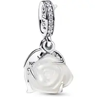Pandora 793200C01 Charm-Anhänger Weiße Blühende Rose Silber