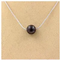 Bijoux Steine und Mineralien. Halskette 1 Bronzitperle 8 mm Kette aus rostfreiem Stahl.