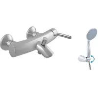 RAV VOLGA Wand-Wannenmischer in Chrom oder Gold SLEZAK Ihre Wahl: Mit Handbrause mit schwenkbarem Halter,
