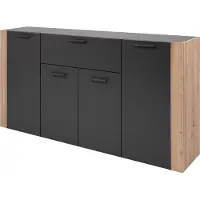Die Möbelfundgrube Sideboard mit Schublade anthrazit Artisan Eiche 162 cm - CENTO