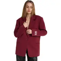 Alix The Label Damen Blazers Ladies Woven Oversized Blazer - Bordeaux - Größe L
