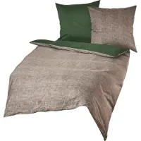 TRAUMSCHLAF Mako-Satin Wendebettwäsche Texture 200x200 cm + 2x 40x80 cm grün