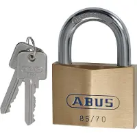 ABUS Zylindervorhangschloss 85/70 gl Schlosskörperbreite 70 mm Messing gleichschliessend 0121
