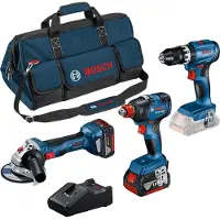 Bosch Profi Set Combo Kit Schrauber Schleifer GSB GDX GWS Akku 2x5Ah 0615990N31