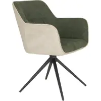 Trendmöbel24 Stuhl Armlehnstuhl Esszimmerstuhl DALEY in der Farbe Beige/Grün