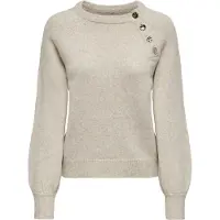 ONLY Rundhalspullover "ONLEMMA LS BUTTON ONECK EX KNT" Kunstfaser, regular fit