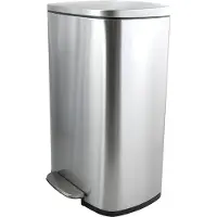 Spirella Abfalleimer 50 Liter Edelstahl mit Absenkautomatik und Inneneimer "Akira" Küche Mülleimer Softclose Abfalleimer silber matt