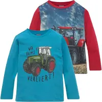 Kidsworld Langarmshirt "Traktoren" Packung, 2, 2 Stk. Langarm, Basic-Passform, bedruckt