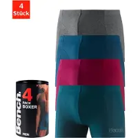 Bench . Boxer "Boxershorts für Herren" Dose, 4 Stk. Unterhosen in der Dose mit kleinem Logodruck auf dem Bein