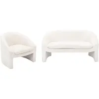 Vente-unique Sofa 2-Sitzer & Sessel - Cord - Cremefarben - OSSANA