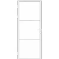 Vente-unique Doppelfalttüren aus Aluminium und gehärtetem Glas - H 204 x B 73 cm - Weiß - MASERU