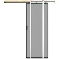 Vente-unique Schiebetür mit Galandage-System - Aluminium & rauchfarbenes Sicherheitsglas - 205 cm x 83 cm - LINCI II