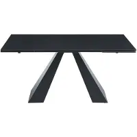 Vente-unique Esstisch ausziehbar - 6 bis 10 Personen - Sicherheitsglas, Keramik & Metall - Marmor-Optik Schwarz - LOZIPA von Pascal MORABITO