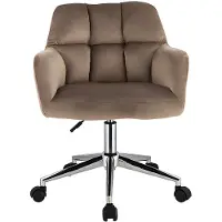 Vente-unique Bürostuhl höhenverstellbar - Samt - Beige - PEGA