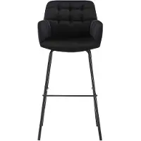 Vente-unique Barhocker 2er-Set - Samt & Metall - Schwarz - PEGA von Pascal MORABITO