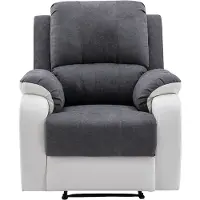 Vente-unique Relaxsessel - Microfaser & Kunstleder - Grau & Weiß - BRODY