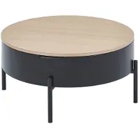 Vente-unique Couchtisch mit hochklappbarer Tischplatte - MDF & Metall - Schwarz & Natur - NIMORA