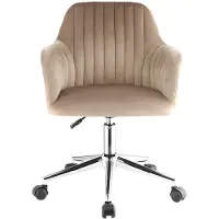 Vente-unique Bürosessel - Velours - höhenverstellbar - beige - ELEANA