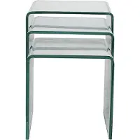 Vente-unique Beistelltisch 3er-Set - gebogenes Glas - MINKA