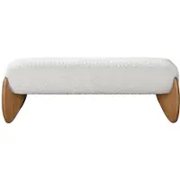 Vente-unique Sitzbank Gamura Naturfarben Hell Weiß 127 cm