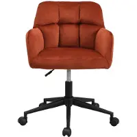Vente-unique Bürostuhl höhenverstellbar - Samt - Terrakotta & Schwarz - PEGA