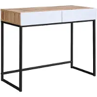 Vente-unique Konsolentisch mit 2 Schubladen - Weiß und Natur - CEVANIA