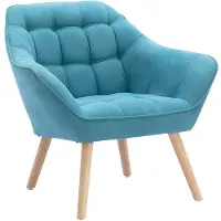 Vente-unique Sofa 2-Sitzer + Sessel - Stoff - Blau - CASERTA