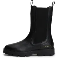 Tommy Hilfiger Damen Boots Th Lthr Mid Chelsea - Zwart - Größe 36