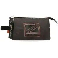 Pepe Jeans Cody Dreifach Federmäppchen Schwarz 22x12x5 cm Polyester