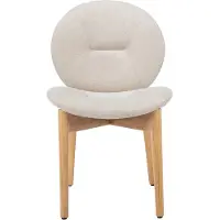 Vente-unique Satz von 2 Stühlen aus Stoff und Gummiholz - Beige - ISADIO