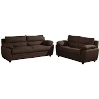 Vente-unique Sofa 3-Sitzer & 2-Sitzer - Stoff - Braun - MANOA