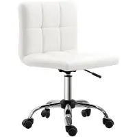 HOMCOM Bürostuhl für Büro Arbeitszimmer Kunstleder 51L x 46B x 92H cm Weiß