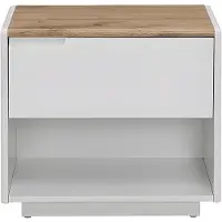 Vente-unique Nachttisch Amani Naturfarben Hell Weiß 55 cm